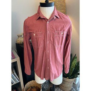 J. Crew Mens Medium Chambray Long Sleeve Red shirt